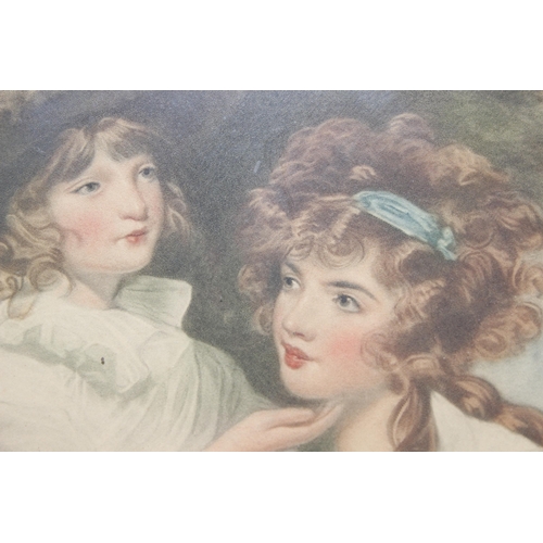 422 - After Joshua Reynolds (1723–1792), framed print of Rococo painting 'Miss Cocks and Her Niece' (1789)... 