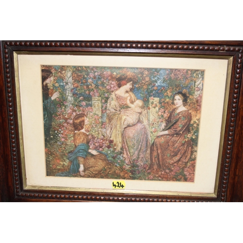 424 - Pair of Pre-Raphaelite prints in frames to include Dante's Dream by Dante Gabriel Rosetti, and furth... 