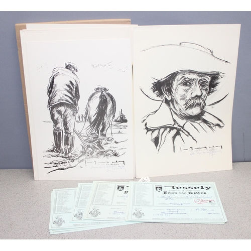 427 - Qty of Stefaan Tessely (1933-) limited edition lithographs with certificates of authenticity, larges... 