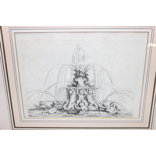 430 - 2 framed antique engravings of cherubs in classical scenes, likely 18th century, approx 56 x 48cm