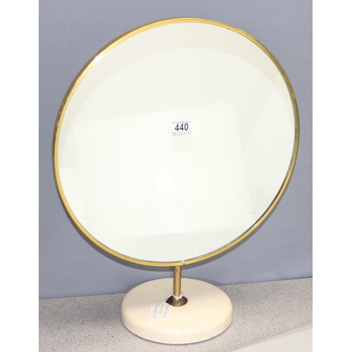 440 - A retro 1970's table top vanity mirror, likely by Schreiber, approx 40cm in diameter