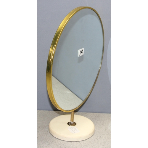 440 - A retro 1970's table top vanity mirror, likely by Schreiber, approx 40cm in diameter