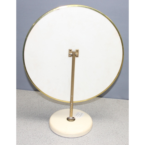 440 - A retro 1970's table top vanity mirror, likely by Schreiber, approx 40cm in diameter