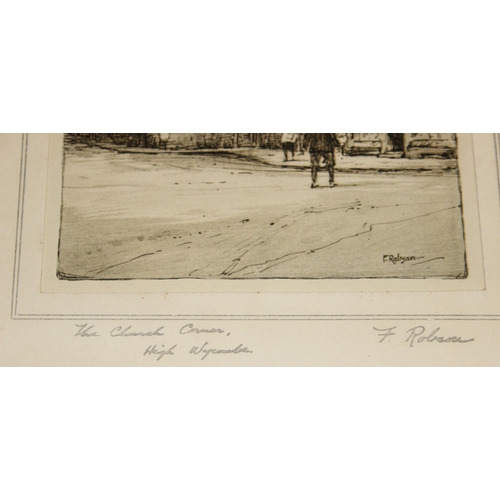 444 - 4 early 20c signed and titled mounted engravings by Featherstone Robson (1880 - 1936) depicting buil... 