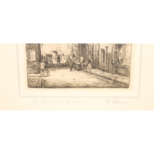 444 - 4 early 20c signed and titled mounted engravings by Featherstone Robson (1880 - 1936) depicting buil... 