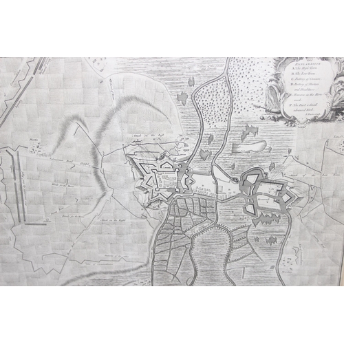 450 - 18th century map - Plan of the City of Bouchain situated upon the Rivers Sensette and Scheld in the ... 