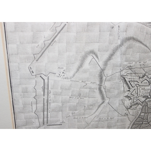 450 - 18th century map - Plan of the City of Bouchain situated upon the Rivers Sensette and Scheld in the ... 