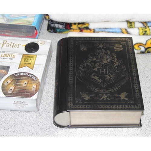 504 - Collection of Harry Potter/ JK Rowling items - 3 books, LED glass bottle lights, 2 sets of audio boo... 