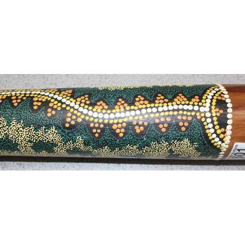 601 - Didgeridoo with aboriginal style painted decoration, approx 130cm