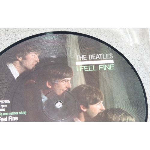 603 - 2 x Beatles 7 inch vinyl record limited edition 20th anniversary picture discs released in 1984 by P... 