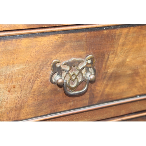 5 - A Georgian style mahogany chest on chest of unusual slim proportions, likely early 20th century, app... 