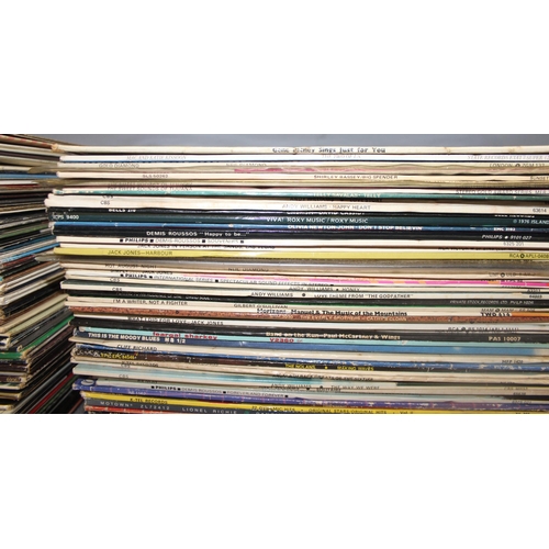 612 - Qty of vinyl record LPs to incl The Moody Blues, ELO, Abba, The Nolans etc and many compilations (2 ... 