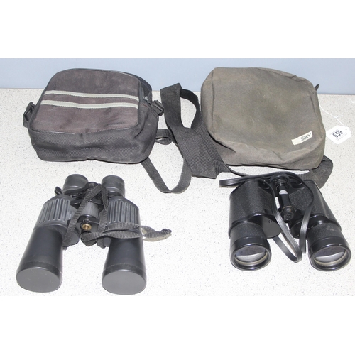 659 - 2 pairs of binoculars to incl Tasco model No. 312, and a Sunador Mega Zoom