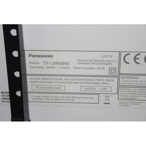 752 - Panasonic flatscreen 39