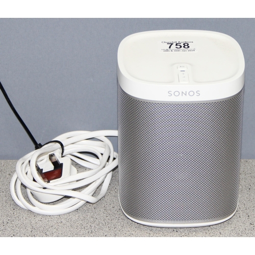 758 - Sonos Play:1 Wireless sound system in white, no box