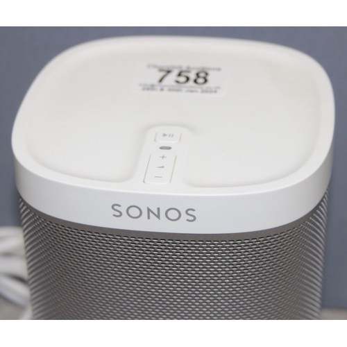 758 - Sonos Play:1 Wireless sound system in white, no box