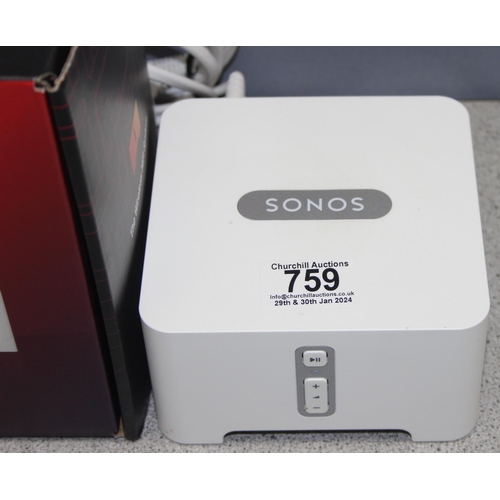 759 - Sonos connect Wireless Home Audio Receiver in white with box