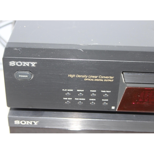 770 - Sony High Density Linear Converter CD player CDP-XE570, and a Sony Stereo Receiver STR-DH190 (2)