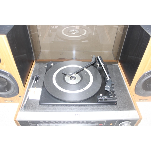 771 - Vintage GEC Soundeck turntable model no: A4022H and a pair of Tannoy Mercury M2 speakers