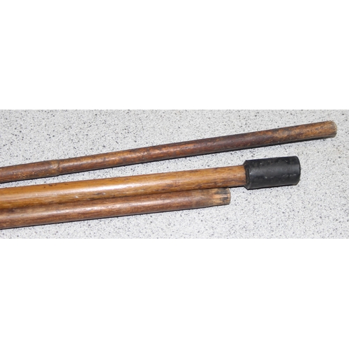 1668 - 3 vintage bentwood walking sticks, one with a silver collar