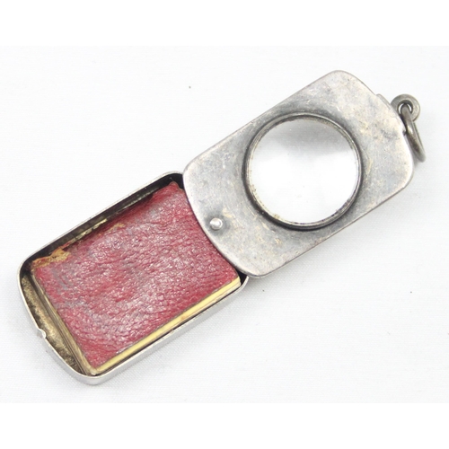 1005 - A rare Victorian silver novelty miniature book holder with magnifier by Sampson Mordan, London 1894,... 