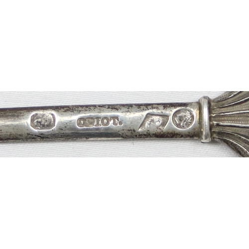 1020 - A rare French silver hatelet or meat skewer by Odiot of Paris, likely 19th century, the top with cas... 