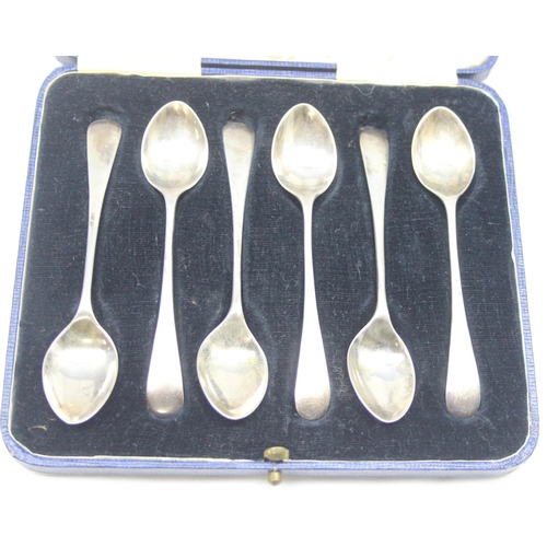 1035 - A boxed set of 6 silver coffee spoons, Sheffield 1936 by James Dixon & Sons, approx 49.96g gross and... 