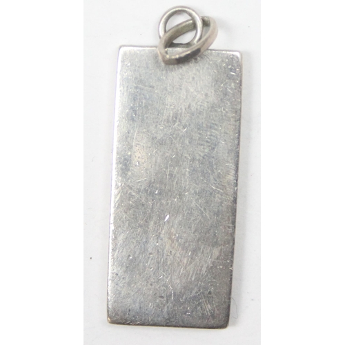 1161 - A vintage silver ingot pendant, Birmingham 1977, approx 15.05g gross