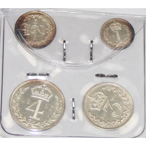 1201 - British coins, 1896 silver 4 coin Maundy set