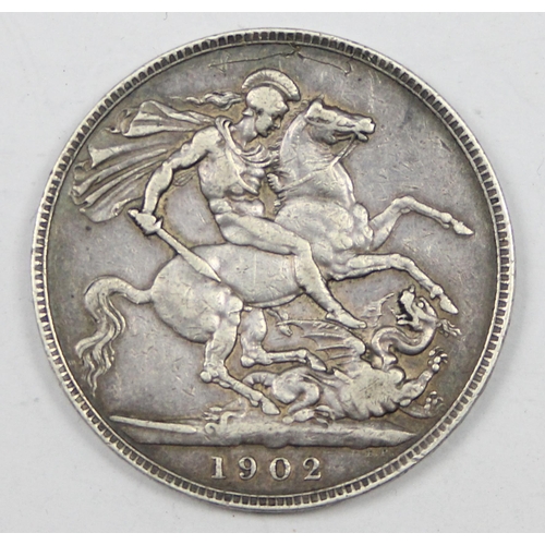 1203 - British coins, Edward VII (1901-1910) a 1902 silver crown coin, low mintage of only 256,020, good gr... 