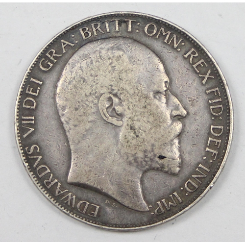 1203 - British coins, Edward VII (1901-1910) a 1902 silver crown coin, low mintage of only 256,020, good gr... 