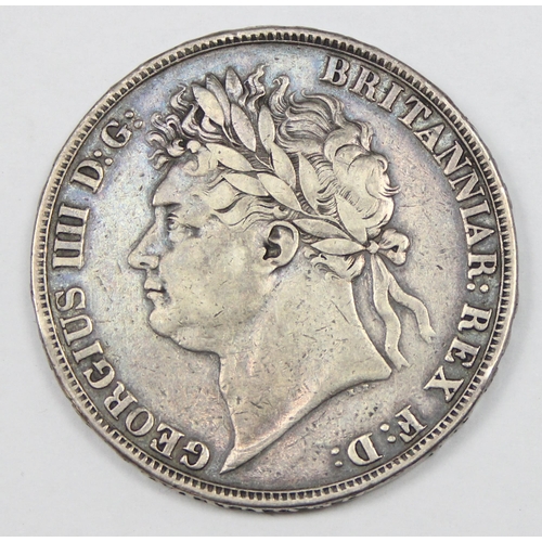 1206 - British silver coins, George IV (1820-1830), 1821 secundio silver crown coin, good details, very hig... 