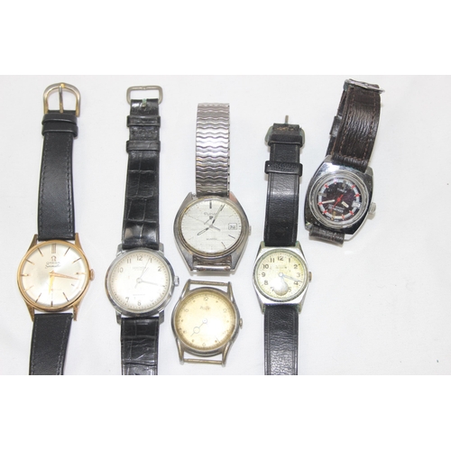 1317 - 6 assorted vintage wristwatches, 5 with straps