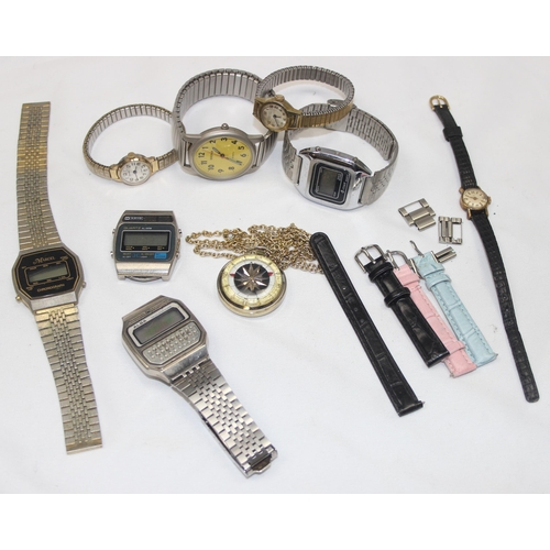 1318 - Qty of assorted vintage and other watches to inc a Alba Y739-5000 calculator watch