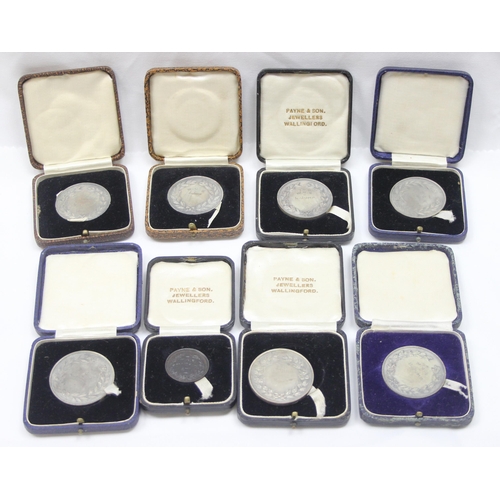 1425 - Of Wallingford Interest, 8 assorted early-mid 20th century Wallingford Grammar School sporting medal... 