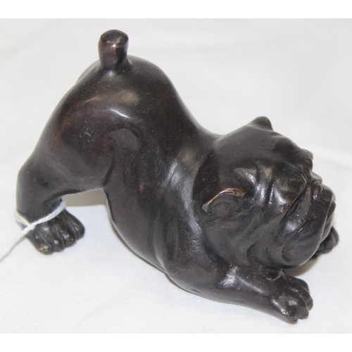 1670 - A vintage bronze model of a British Bull Dog, approx 11cm wide