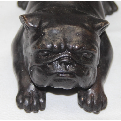 1670 - A vintage bronze model of a British Bull Dog, approx 11cm wide