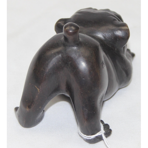 1670 - A vintage bronze model of a British Bull Dog, approx 11cm wide