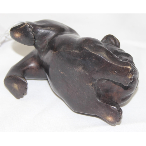 1670 - A vintage bronze model of a British Bull Dog, approx 11cm wide