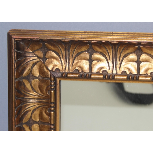 494 - Large antique mirror with decorative gilt frame, approx 85cm x 58cm