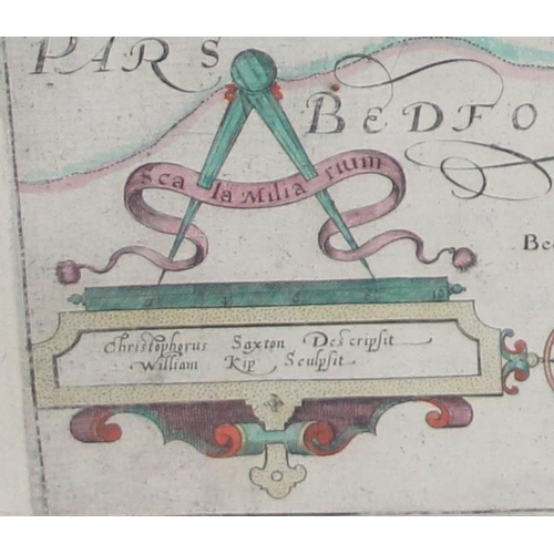 499 - NORTHAMTONIAE Comitatus’ Saxton/Kip of Northamptonshire c.1607, an early 17th century map of Northam... 