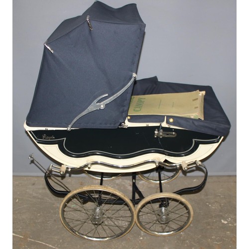 1789 - A vintage Royale pram with hood and chrome fittings, approx 107cm wide x 61cm deep x 127cm tall and ... 