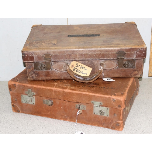 1790 - Mixed lot to incl 2 vintage suitcases, largest approx 50 x 35 x 15cm, retro pottery to incl Poole, D... 