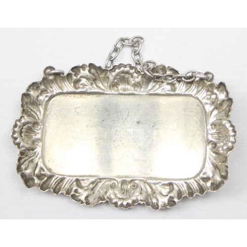 1040 - A vintage silver decanter label 