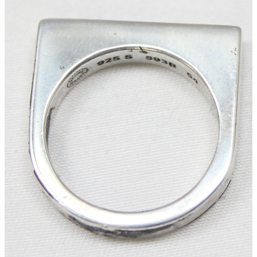 1171 - Georg Jensen, a 925 silver ring of retro form, Aria range 593B, marked and XRF confirmed, approx siz... 