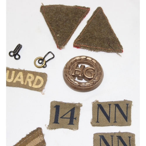 1428 - Qty of assorted WW2 period fabric patches and badges mainly relating to the Home Guard to inc an Eco... 