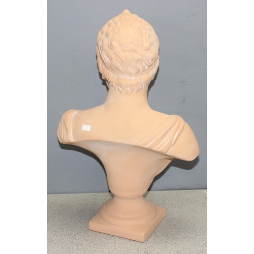 1674 - A large classical style terracotta bust, approx 50cm tall