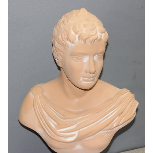 1674 - A large classical style terracotta bust, approx 50cm tall