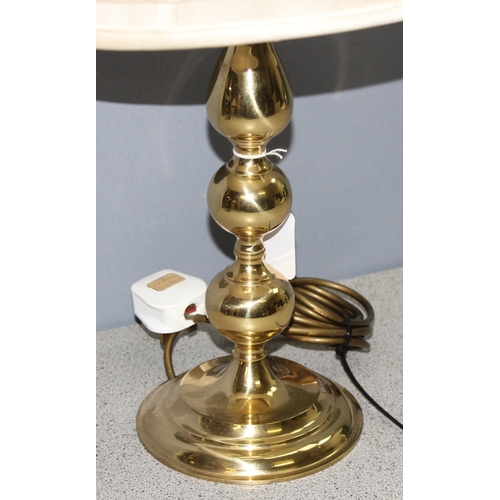 260 - Vintage brass table lamp, with shade, approx 60cm tall