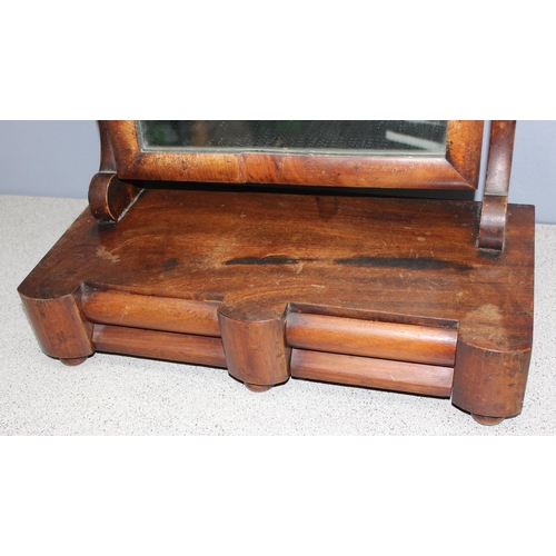 291 - A 19th century mahogany table top mirror with 2 drawers, approx 45cm wide x 58cm tall